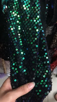 

Green Black Lace Fabric High Quality 2018African Sequined Lace Fabric Net Lace Sequence Lace Fabric For Wedding Dress