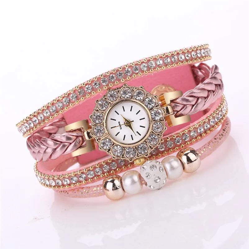 Women Watches Fashion casual Vintage Weave Wrap leather band Quartz Wrist Watch Bracelet For Ladies clock Montre femme J18 (12)