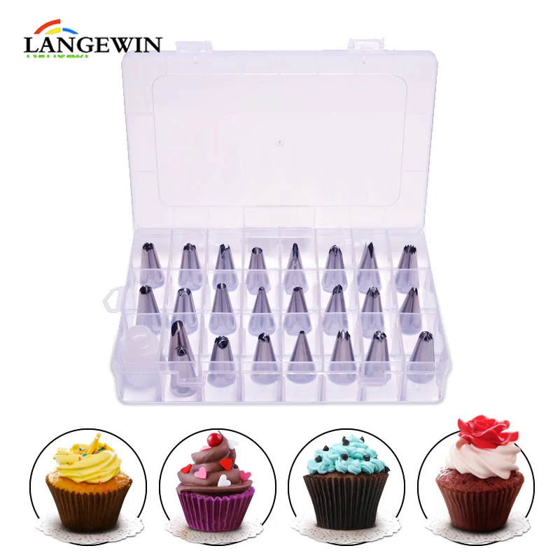 

26Pcs/Set Russia Icing Piping Pastry Nozzles DIY Cupcake tulip Rose flowers Pastry Tips Muffin Decorating dessert tools Bakeware