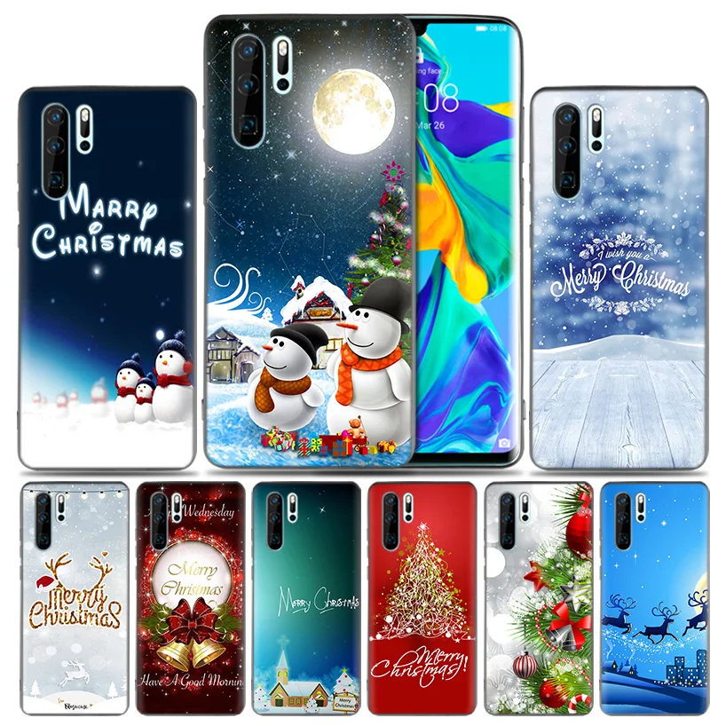 

Fashion Soft Rubber Case For Huawei Honor 8X 9 10 8C Mate 20 lite Y9 Y6 Y7 Prime Pro 2019 Cover Merry Christmas happy new year