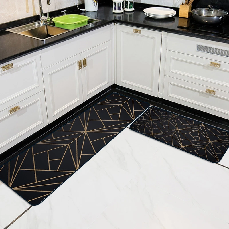 

Nordic Style Geometric Kitchen Carpet Wear-Resistant Dirty Floor Doormats Kitchen Non-Slip Home Decor Bedroom Bedside Area Rugs
