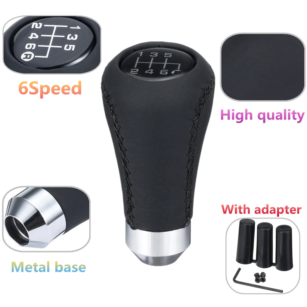 

New Arrival Random Color Universal 6 Speed Car Comfortable PU Leather Shift Knob Manual Gear Stick Shifter Lever Car Styling