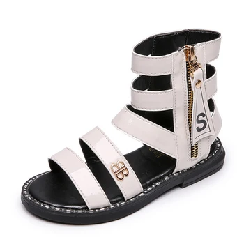 

Kids Shoes Sandals For Girls Summer Sandals Children High Shoes Flat Zipper Fashion Hole Gladiator Open Toe Beach