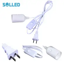 SOLLED Цоколи держатель подвесной светильник держатель с Мощность шнур независимых кнопочный переключатель 1,5 м E27