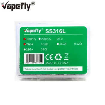 

100pcs/ box Vapefly SS316L Wire 24GA 26GA 28GA Prebuilt Coil Suitable for E Cigarette RTA RDA RBA RDTA DIY Tank