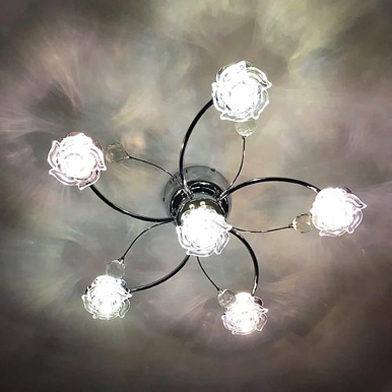 Z European Style Frosted Crystal Ceiling Light For Living Room Bedroom