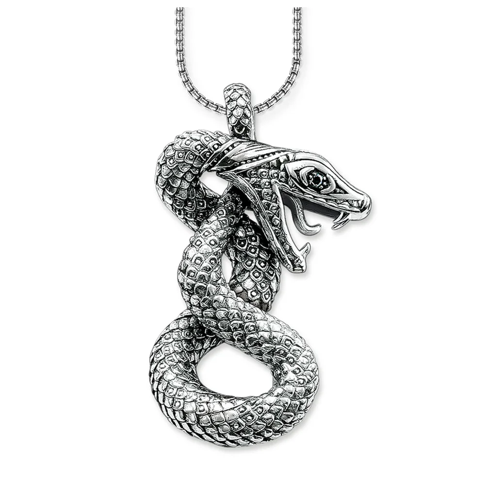 

Big Python Snake Pendants Necklaces For Women Men,2019 Spring New 925 Sterling Silver Rebel Fashion Jewelry Gift Heart Bijoux