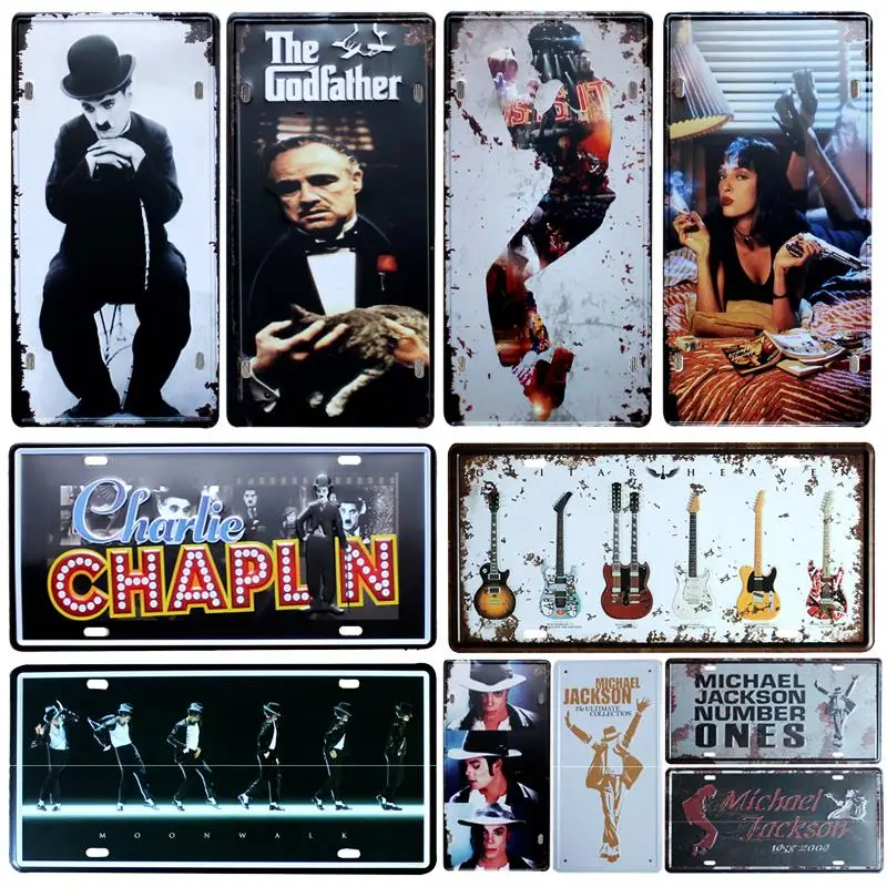 

[SQ-DGLZ] Famous Stars License Plate Store Bar Wall Decoration Tin Sign Vintage Metal Sign Home Decor Painting Plaques Poster