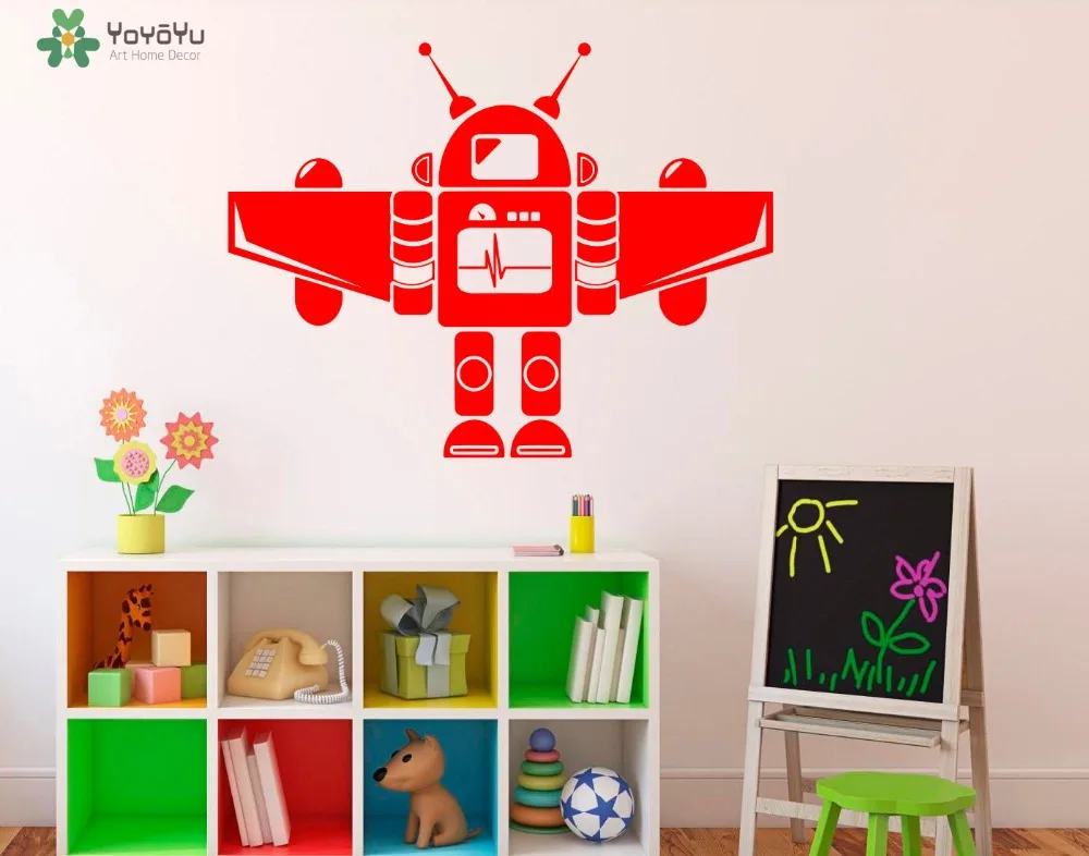 

Cartoon Wall Sticker For Kids Rooms Robot Pattern Wall Decal Removable Mondern Design Children Bedroom Decor DIY Art PosterSY459