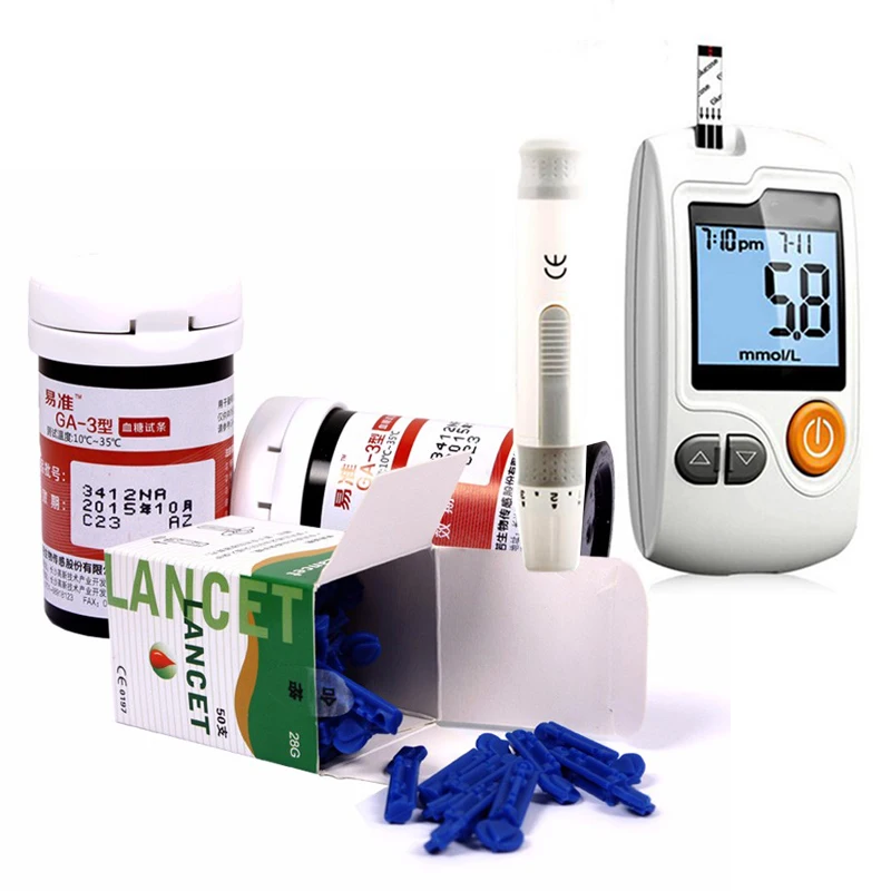 

Blood Glucose Meters Diabetics Test glycuresis Monitor blood Glucometer medidor de glicose 50 Strips +50 Needles