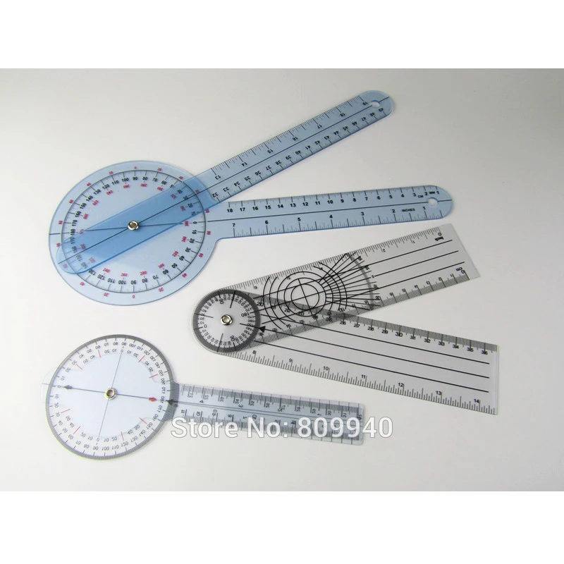 

PRESTIGE MEDICAL PROTRACTOR GONIOMETER plastic ruler 3 Piece /SET ~ 12" 8" & 8" SPINAL