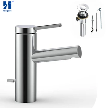 

Hongdec Modern Single Handle Bathroom Sink Basin Faucet Mixer Tap with Drain Assembly