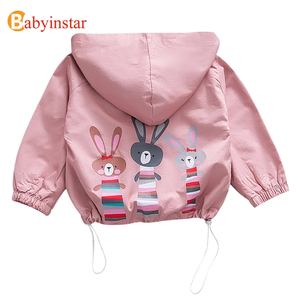 Babyinstar Cute Baby Girl Coat Spring Autumn Cartoon Rabbit Hooded Zipper Jacket for Toddler Baby Clothe Outerwear & Coats