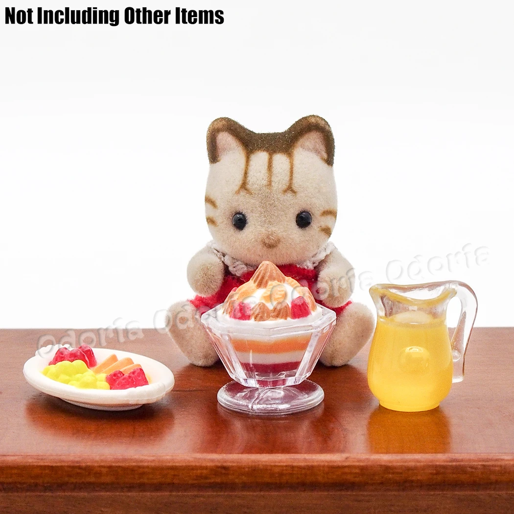 Odoria 1:12 миниатюрная еда 3 шт. фруктовый салат сок мороженое кукольный домик кухонные аксессуары