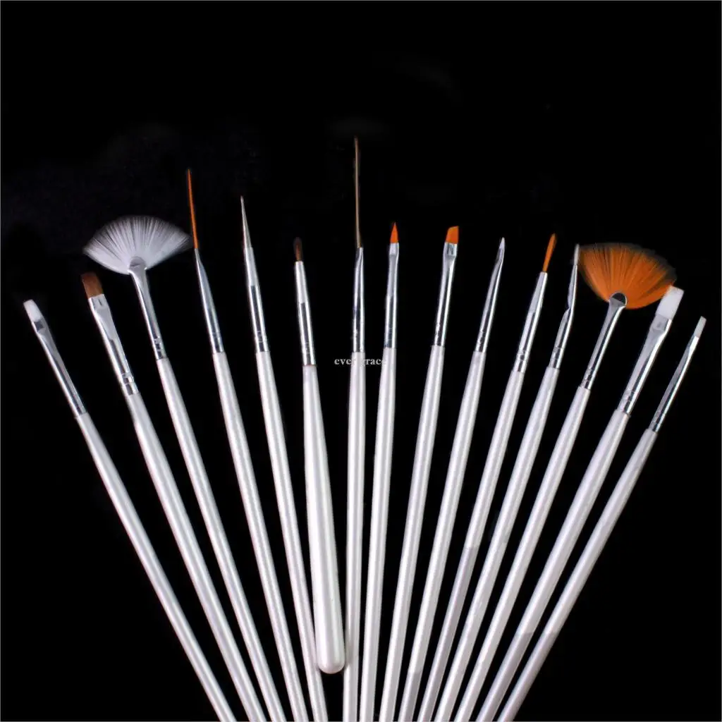 

ICYCHEER Wholesale 15pcs Nail Art Brushes Set Painting Drawing Brush Pen Salon Manicure Tips DIY Tools Free Shipping