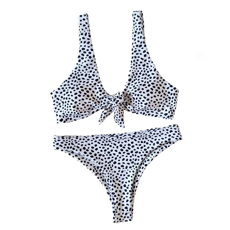 

High Quality Ladies Swimsuits Set Split Leopard Printed Bikini Bra Briefs for Beach Party NCM99