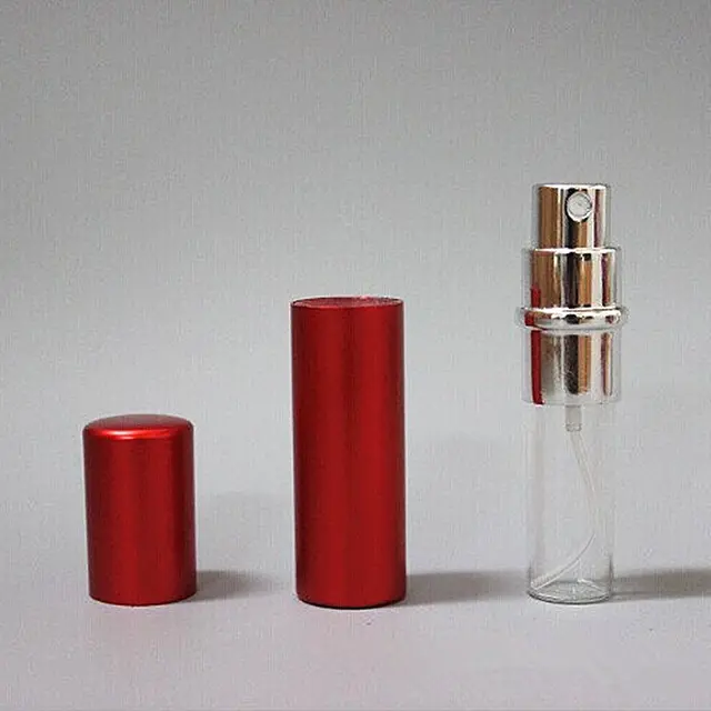 100pcs/Lot Hot Pump Empty Perfume Bottle 5ml Aluminum Glass Anodized Compact Parfum Atomiser Fragrance Mini Spray Scent-bottle 6