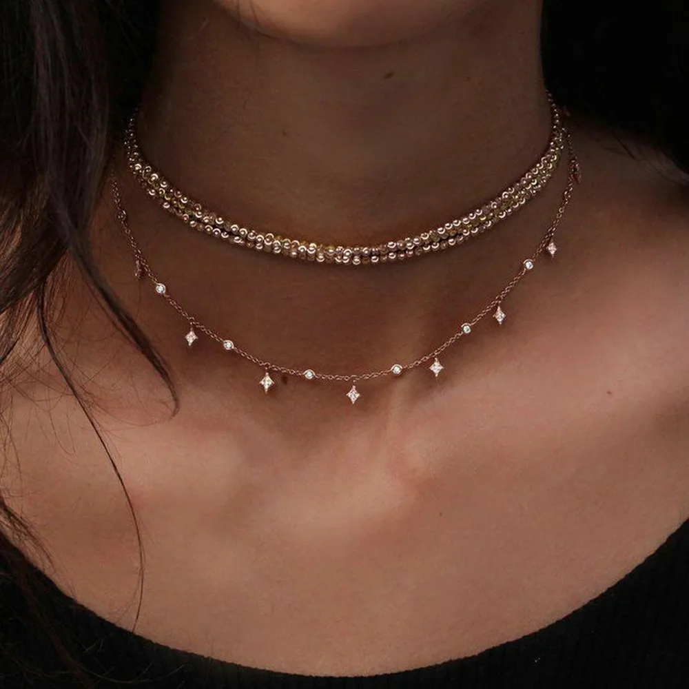 

Stylish Pendant Necklace Women Necklaces Gold Chain Ladies Jewelry Multi-layer Choker Pendant Couple Collares De Moda 2019 L0629