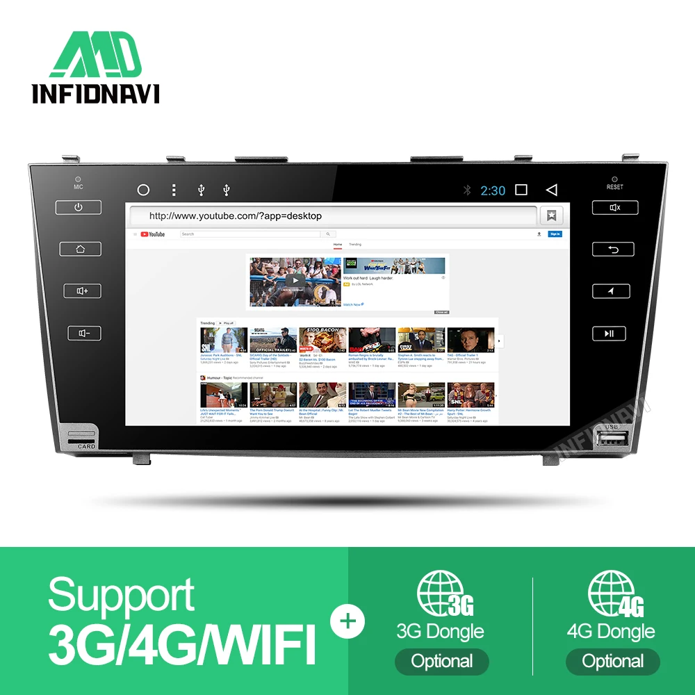 Sale android 8.1 car dvd for Toyota camry 2008 2008 2009 2010 2011 radio navigation 2+32G eight core car stereo gps media player 5