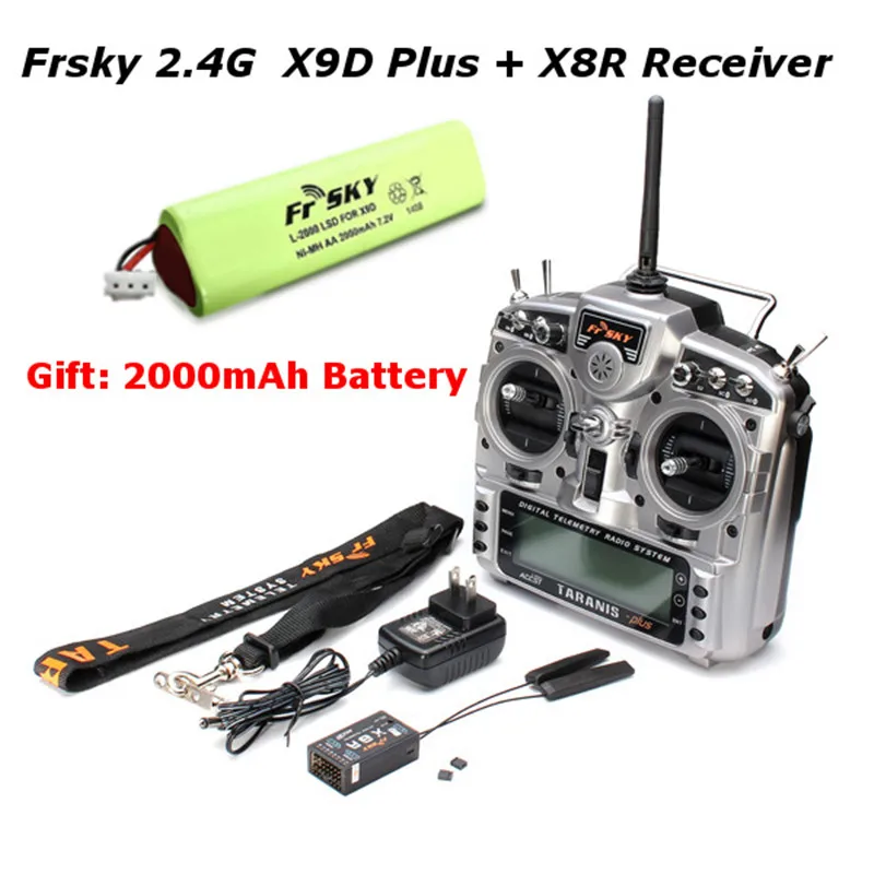 

Free Shipping FrSky X9D Plus Transmitter 2.4G 16CH ACCST Taranis with x8r reciever battery For RC Models Multicopter Parts