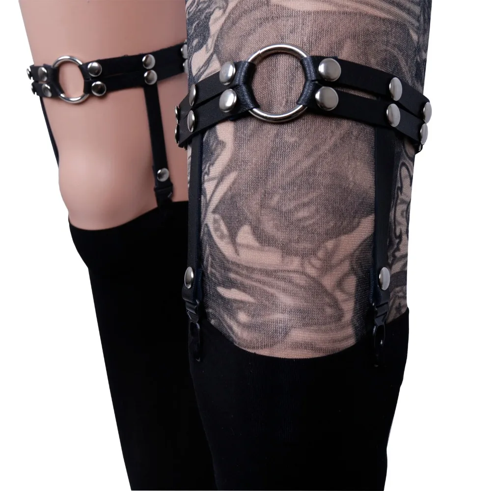 pastel goth Rivet 2016 Plus size dress garter belt harness Rcok leg ring vintage Harajuku lady