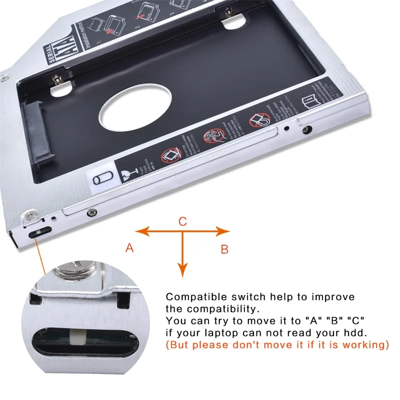 Алюминиевый Чехол Optibay 9,5 мм SATA 3,0 2nd HDD Caddy SSD CD DVD caddy для Macbook Pro 1" 15" 1" SuperDrive