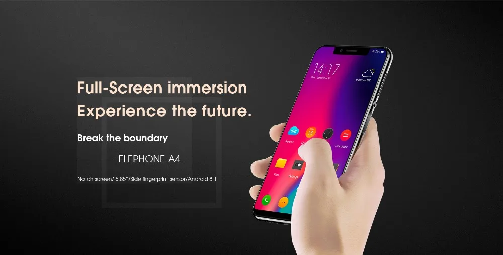 Elephone A4 5,85 ''19:9 HD + Нотч экран мобильный телефон Android 8,1 MT6739 четырехъядерный 3 ГБ ОЗУ 16 Гб ПЗУ 4G разблокировка смартфона