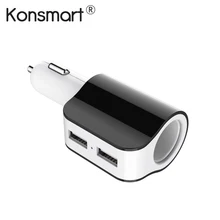 KONSMART 2.1A двойной USB Смарт автомобильное зарядное устройство адаптер с легкосплавные диски для iPhone iPad мобильных телефонов регистратор автомобиля gps DVR