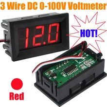 3 провода красный/синий/зеленый 0,5" DC0-100V внешний источник питания цифровой светодиодный дисплей Вольтметр с обратной защитой 10000854
