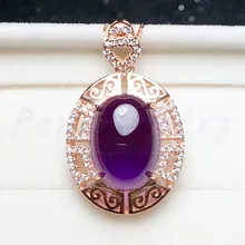 Подвеска с аметистом 925 стерлингового серебра природный натуральный аметист 12*16 мм 11ct большой цветной камень# XY18091707