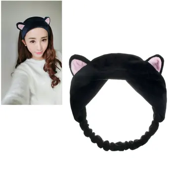 

1 pcs Women Girls Cat Ears Headband Hairband Makeup Wash Face Clean Spa Headwrap Head Band Wrap Facial Beauty Tool