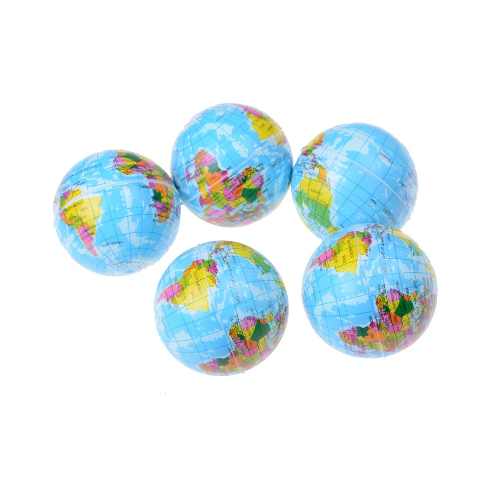 

New 1Pc Foam Rubber Ball Toy World Map Foam Earth Globe Hand Wrist Exercise Stress Relief Squeeze Soft Foam Ball Hot Sale