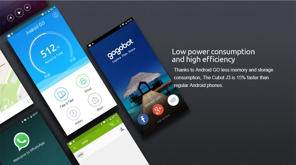 Cubot J3 Смартфон Google Android Go Face ID " 18:9 полный Экран MT6580 Quad-Core 1 Гб+ 16 Гб Телефон Dual SIM карты 2000 mAh 3G сети Хороший подарок