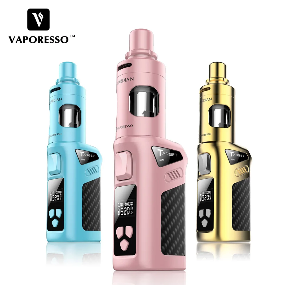 

Original Vaporesso Target Mini Vape Kit 40W VW/VT 1400mah battery 2ml Guardian Tank Electronic Cigarette Target Mini Mod Battery