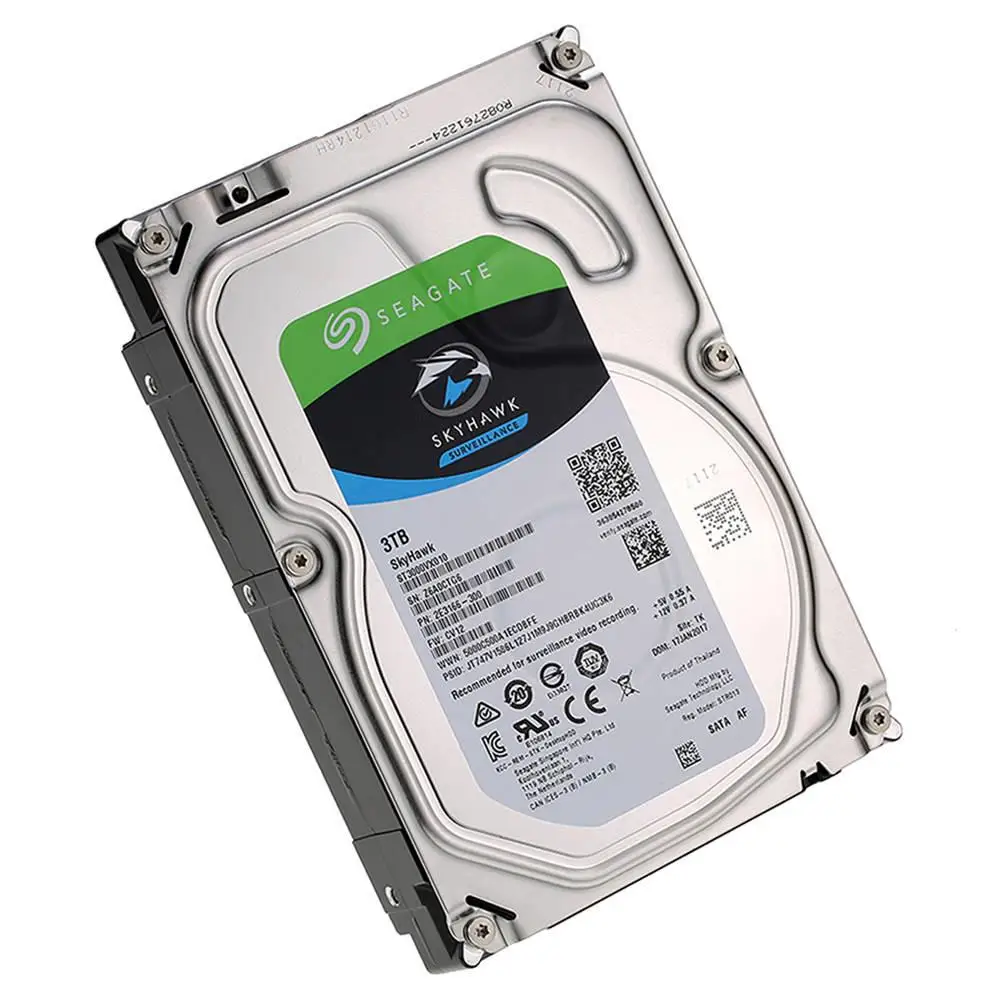 Seagate SkyHawk ST3000VX010 3 ТБ наблюдения специализированный HDD SATA 6 ГБ/сек. 5900 об/мин 3,5 дюйма-Серебристый