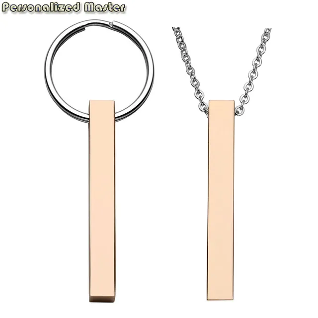 Personalized Master Free Engraving Vertical Cuboid Bar Stainless Steel Square Stick Cuboid Bar 