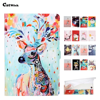 

Mediapad M5 Lite 10 PU Leather Case Cover Slim Colorful Print Smart Tablet Fundas For Huawei MediaPad M5 Lite 10.1'' Shell Skin