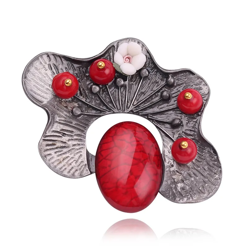 Винтажный стиль овальной формы брошь с искусственным жемчугом камни броши "ВЕТОЧКА"& булавки рождественские подарки для женщин женские ювелирные изделия - Окраска металла: XZ512