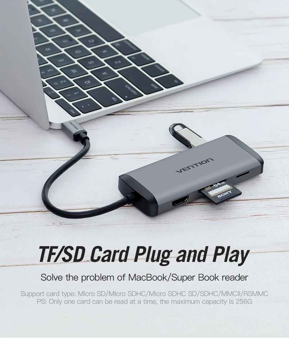 Vention usb-хаб usb type C к HDMI USB 3,0 концентратор Thunderbolt 3 адаптер для MacBook samsung S9 S10 huawei mate 20 P30 Pro USB-C концентратор