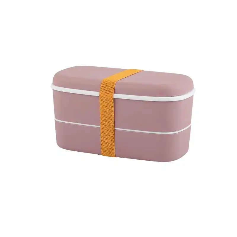 2 слоя мультфильм здоровый коробки для обедов милые дети микроволновая печь Дети коробки для обедов бенто Ланчбокс BPA бесплатно - Цвет: Розовый