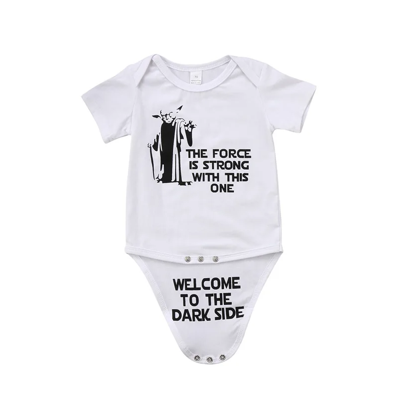 Star War Newborn Kid Baby Boy Girl Funny Jumpsuit Bodysuit Clothes Outfit Jumpsuit Bodysuit Cartoon Short Sleeve Cotton Clothes - Цвет: pictrue