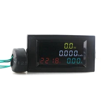 Digital Voltmeter Ammeter Amp Watt Power Energy Combo Meter Current Monitor AC 80-300V 200-450V 100A HD Color LED CT Coil