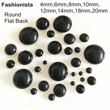 

Different Sizes Black Round Pearl Cabochons,Flat Back Smooth Half Round Domed Acrylic Cabs,4mm,6mm,8mm,10mm,12mm,14mm,18mm,20mm