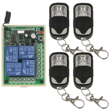 

10A DC 12V 24V 4CH 4 CH Wireless RF Remote Control Switch Transmitter Receiver System For Control System Universal