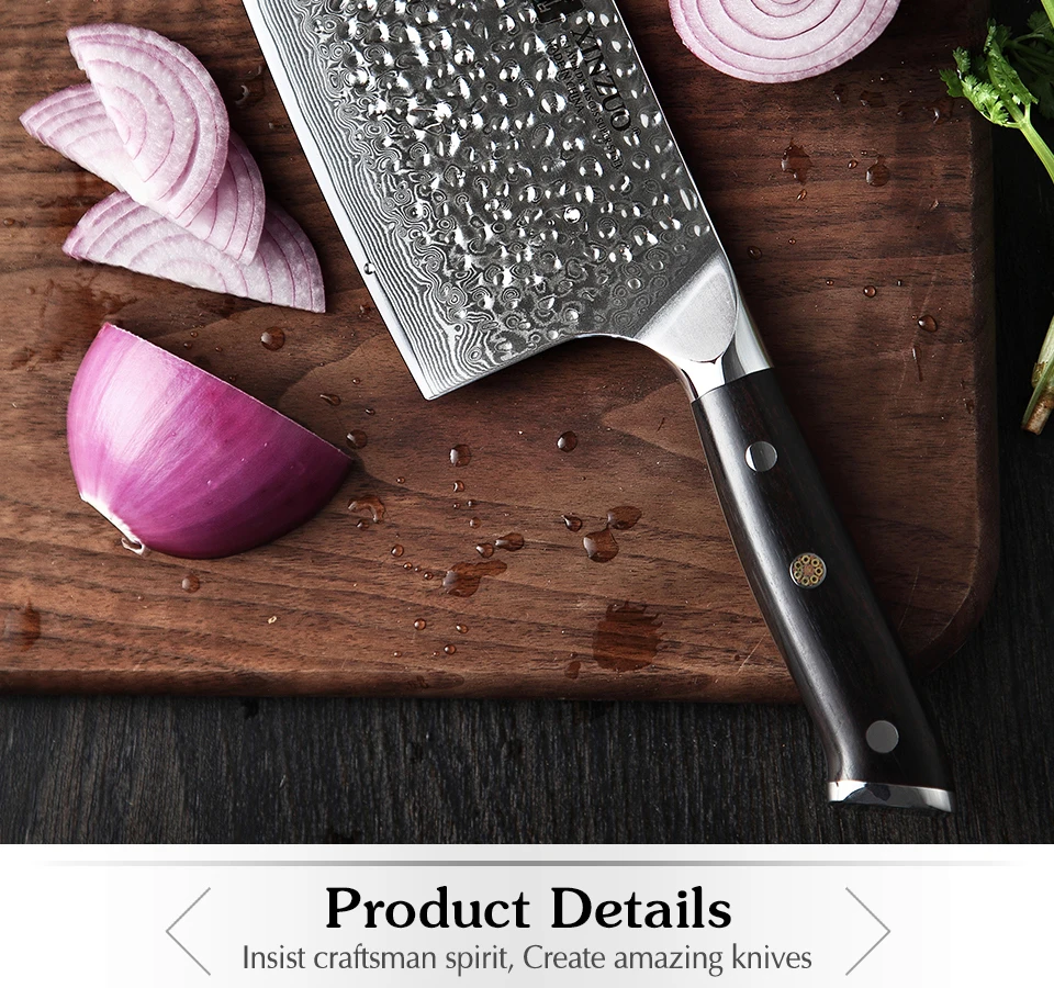 XINZUO 7 ''нож для нарезки 67 слоев VG10 дамасский кухонный нож из нержавеющей стали инструмент для овощей Ножи для мясника Ebony Ручка