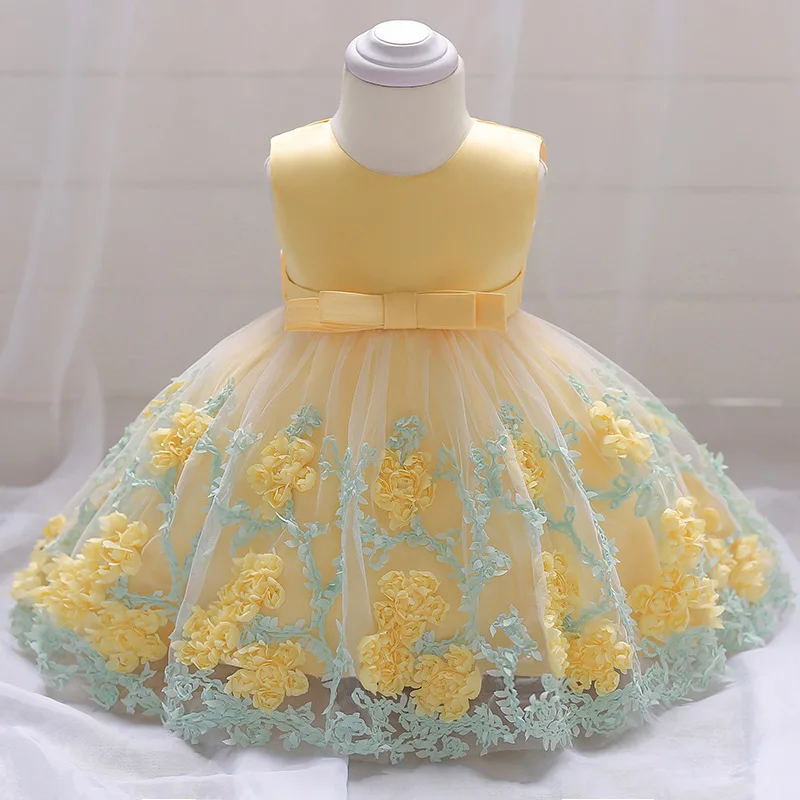 Summer Infant Baby Girl Dress Lace Baptism Dresses For Girls From 1st to 3rd Year Birthday Party Wedding Baby Clothing