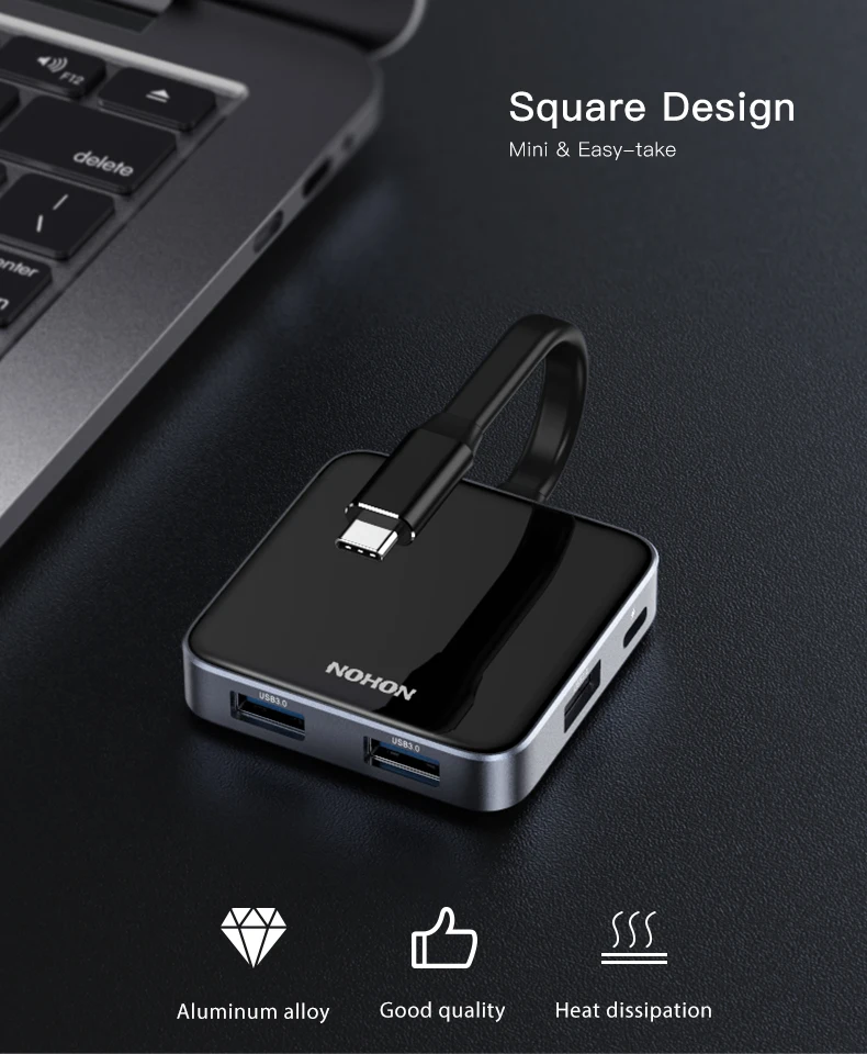 NOHON USB-C HDMI адаптер 5 в 1 USB 3,0 концентратор Тип C конвертер PD док-станция для MacBook Xiaomi samsung huawei ноутбуки телефоны