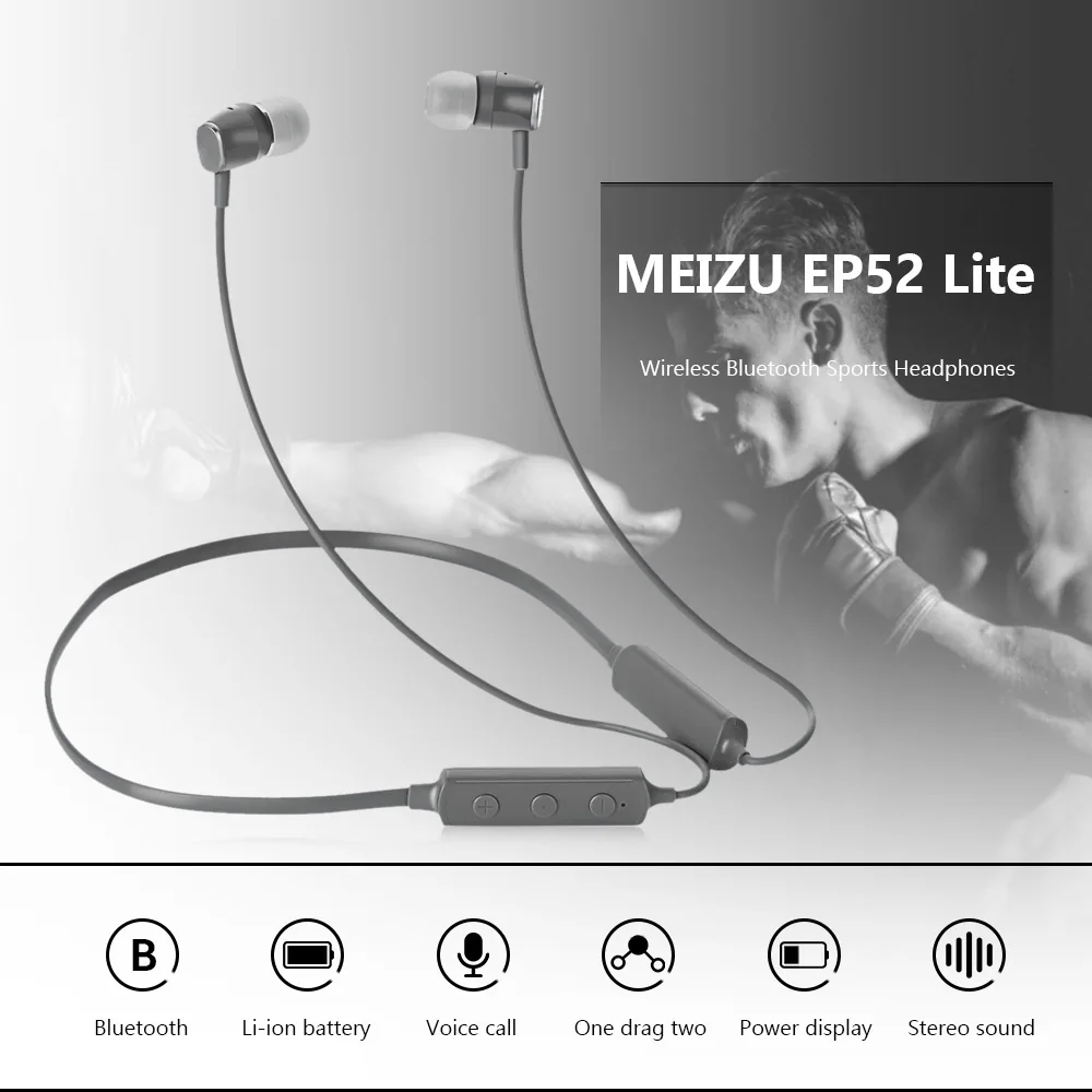 MEIZU EP51/EP52 Bluetooth Наушники Беспроводные спортивные HiFi наушники IPX4 водонепроницаемые Bluetooth наушники с микрофоном