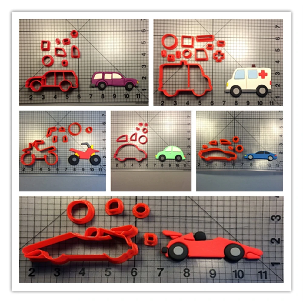 Инструменты для движения машин скорой помощи серии печенья custom made 3D напечатанный торт набор инструментов для декора гоночного автомобиля помадка Формы для кексов