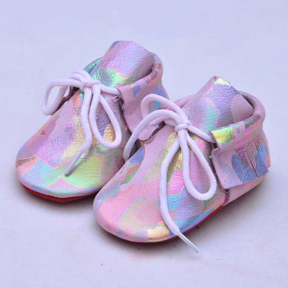 

Genuine Leather Baby shoes First Walkers indoor lace-up Prints colors Baby Moccasins Soft bottom newborn Bebe shoes